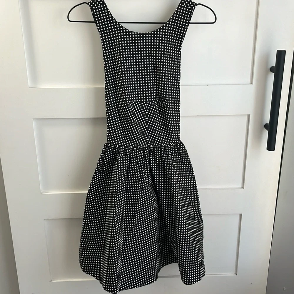 kate spade Black and White Polka Dot Sleeveless Fit-and-Flare Dress